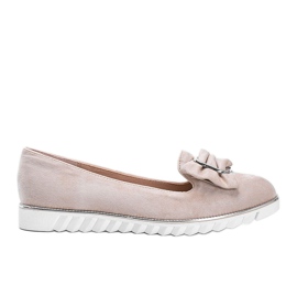 Mocasines beige con lazo Nausura