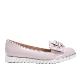 Mocasines lacados beige con lazo Nemesise