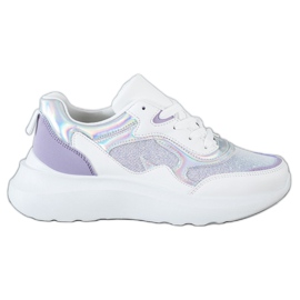 Sweet Shoes Zapatillas con purpurina blanco púrpura