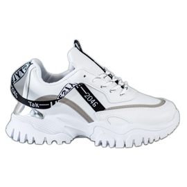 Ideal Shoes Zapatillas Blancas De Moda blanco