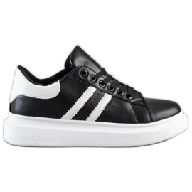 SHELOVET Zapatillas clásicas con rayas negro