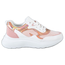 Sweet Shoes Zapatillas con purpurina blanco rosa
