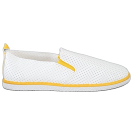 Sun Color Slipons de cuero ecológico blanco