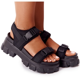 PS1 Sandalias en la plataforma negra masiva Fly High negro PS1 Sandalias en la plataforma negra masiva Fly High negro