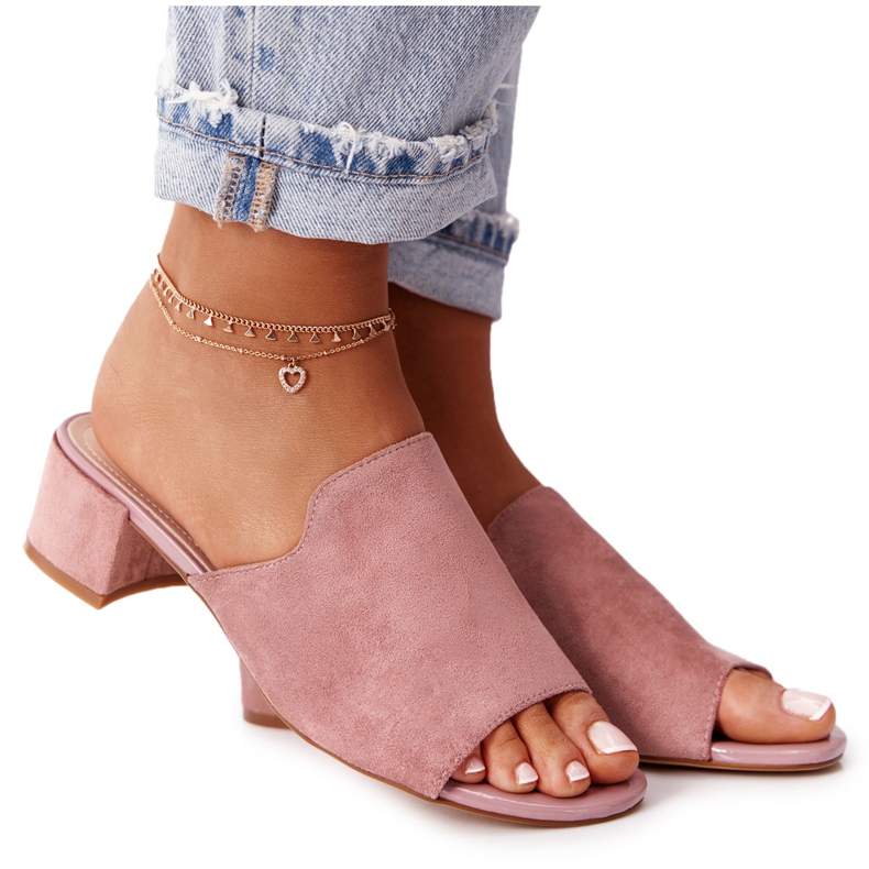 Zapatillas Ante En Tacón Sergio Leone KL313 Rosa rosado