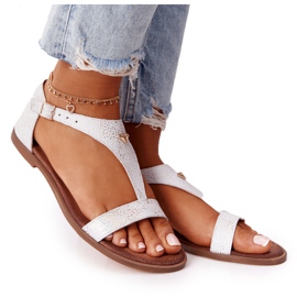 Sandalias Mujer Piel Nicole 2648 Blanco Metalizado multicolor