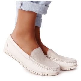 S.Barski Mocasines Mujer en Piel S. Barski 97630 Ecru crudo