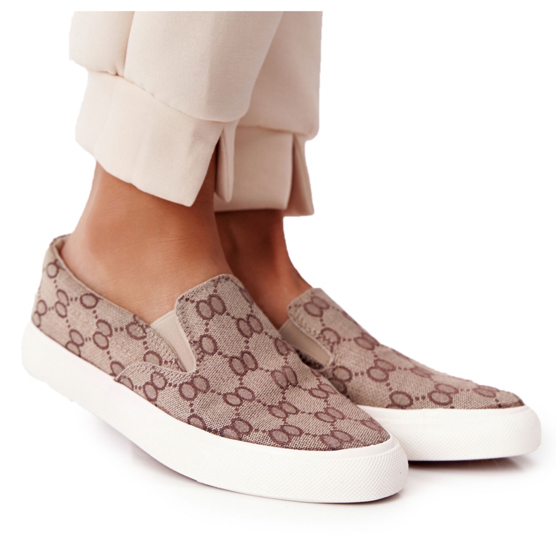 Zapatillas de deporte logged para mujer Slip-On Khaki Challenge marrón