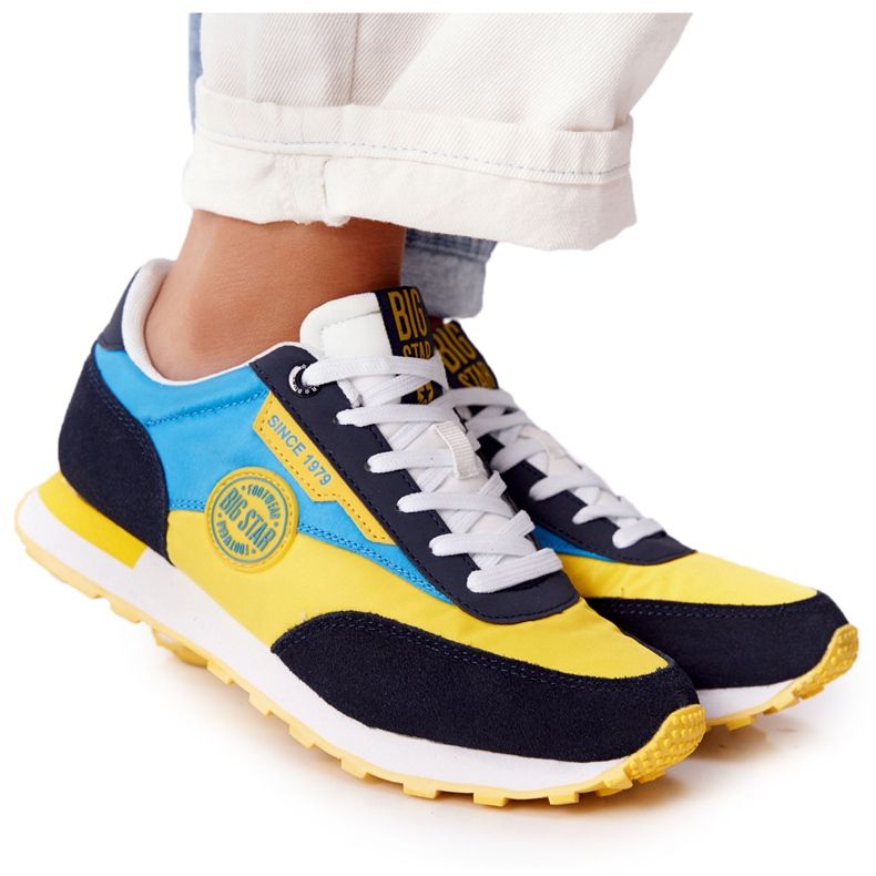 Zapatos Deportivos Mujer Memory Foam Big Star HH274525 Amarillo-Azul