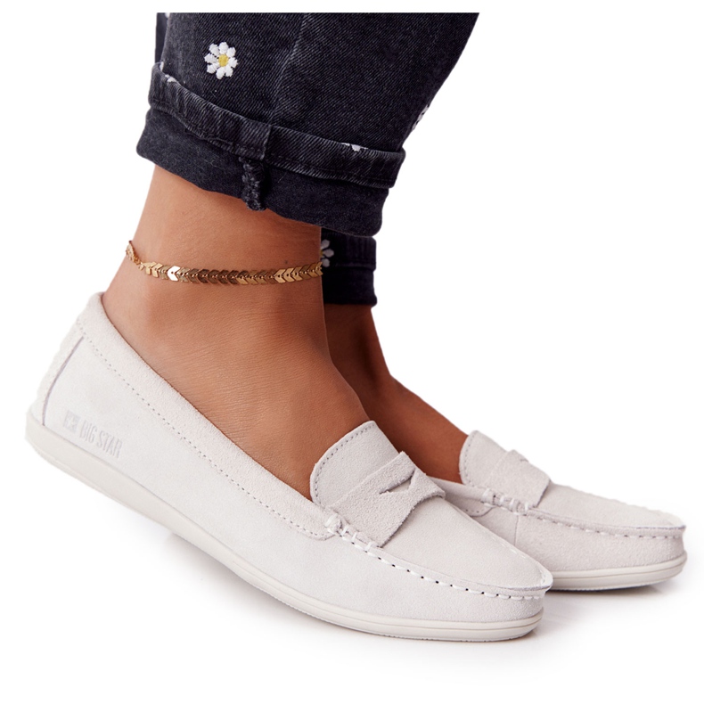 Mocasines Mujer Ante Big Star HH274665 Crudo beige