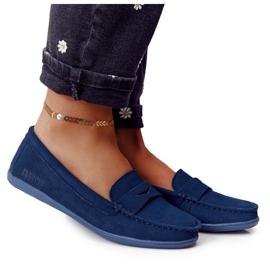 Mocasines Mujer Ante Big Star HH274663 Azul Marino