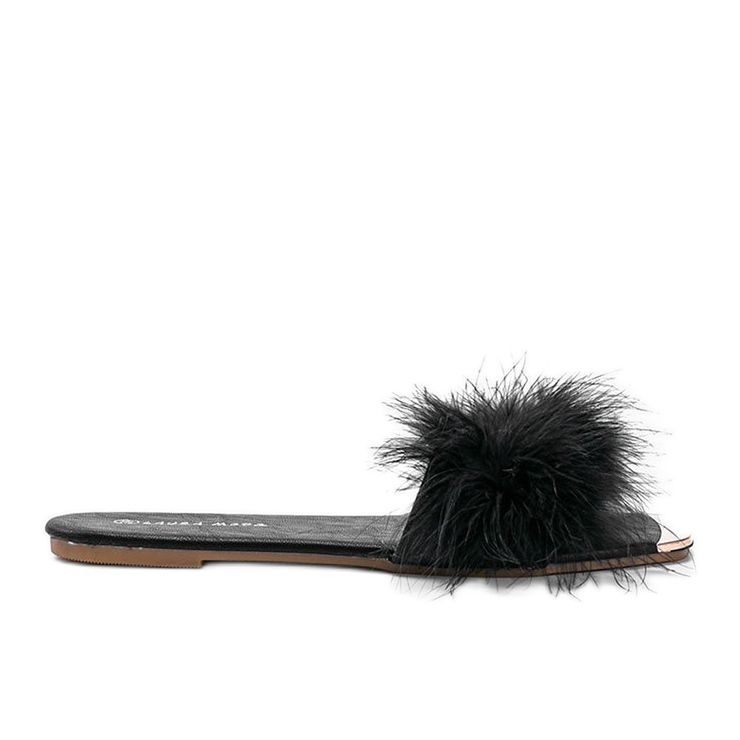 Pantuflas negras con plumas de vampiro negro