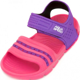 Aqua-Speed Sandalias de niña púrpura de espuma rosa