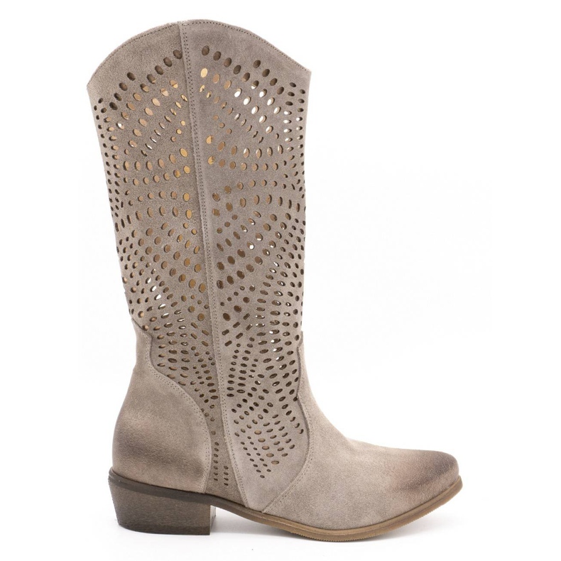 Exousite Bota mujer piel calada 1229 gris