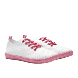 BM Déjame zapatillas blancas y rosas caladas blanco BM Déjame zapatillas blancas y rosas caladas blanco