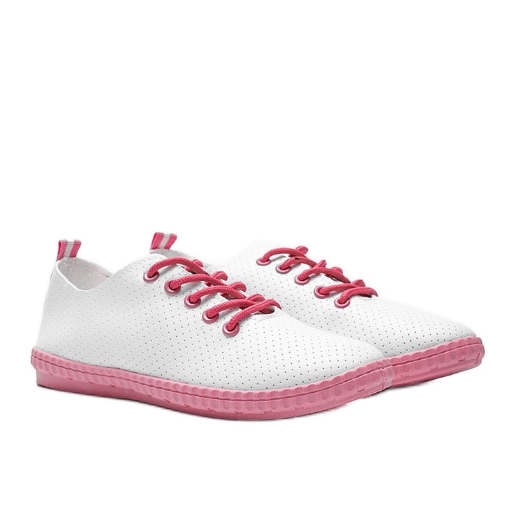 BM Déjame zapatillas blancas y rosas caladas blanco BM Déjame zapatillas blancas y rosas caladas blanco