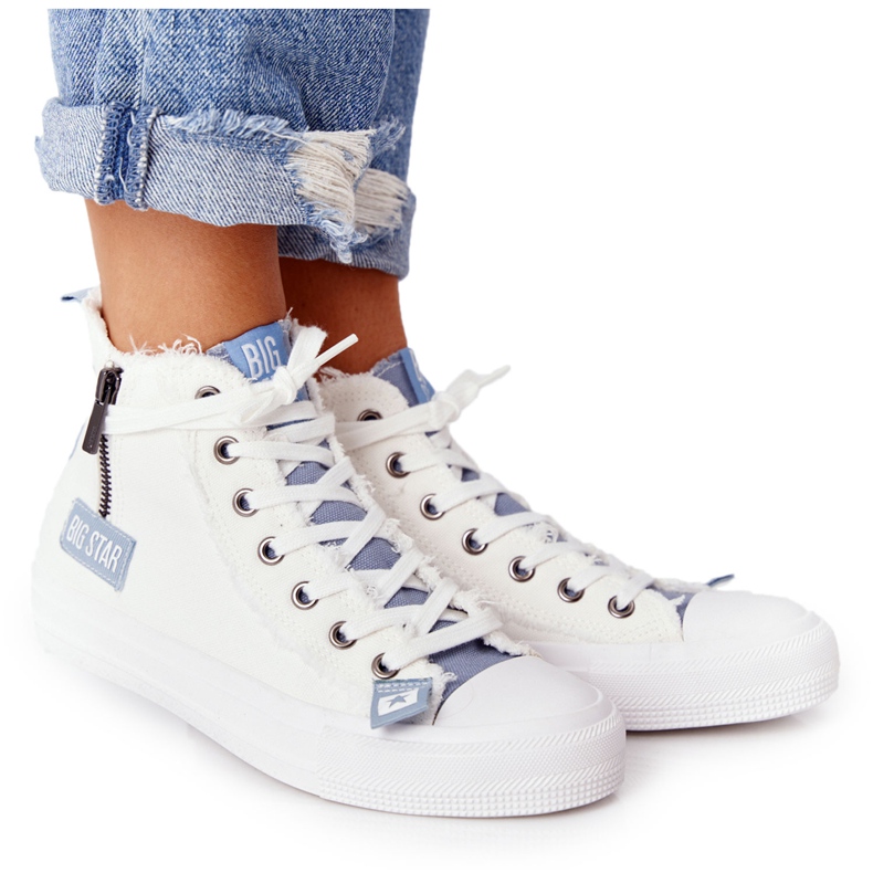Zapatillas altas para mujer Big Star HH274160 Blanco azul