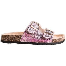 SHELOVET Zapatillas Con Efecto Holo rosa