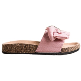 SHELOVET Zapatillas con lazo rosa