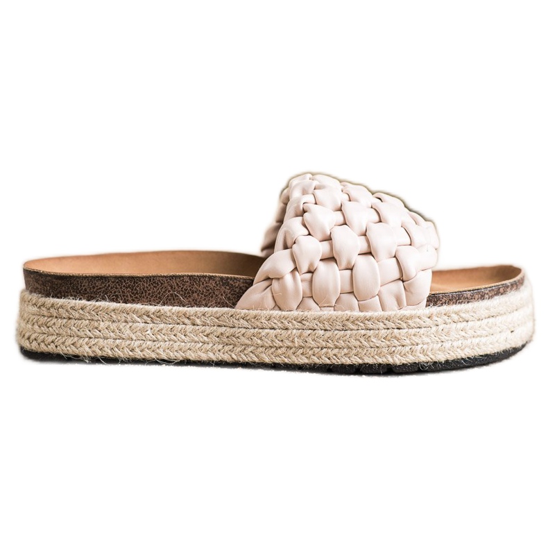 SHELOVET Chanclas Alpargatas Trenzadas beige