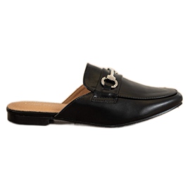 SHELOVET Pantuflas Elegantes Con Adorno negro
