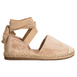 SHELOVET Alpargatas atadas de moda beige
