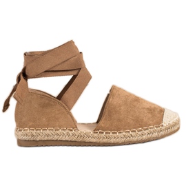 SHELOVET Alpargatas de atar de moda marrón