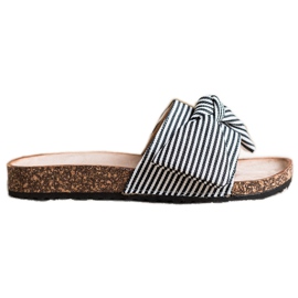 Sandalias Vinceza a rayas blanco negro