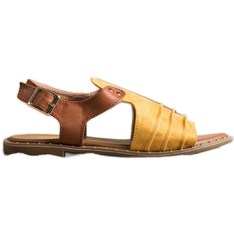 Sandalias VINCEZA cerradas marrón amarillo