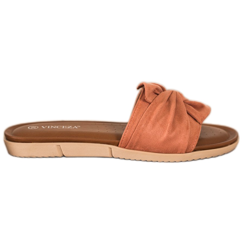 Pantuflas VINCEZA de ante naranja
