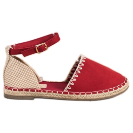 Goodin Alpargatas rojas con ante beige rojo