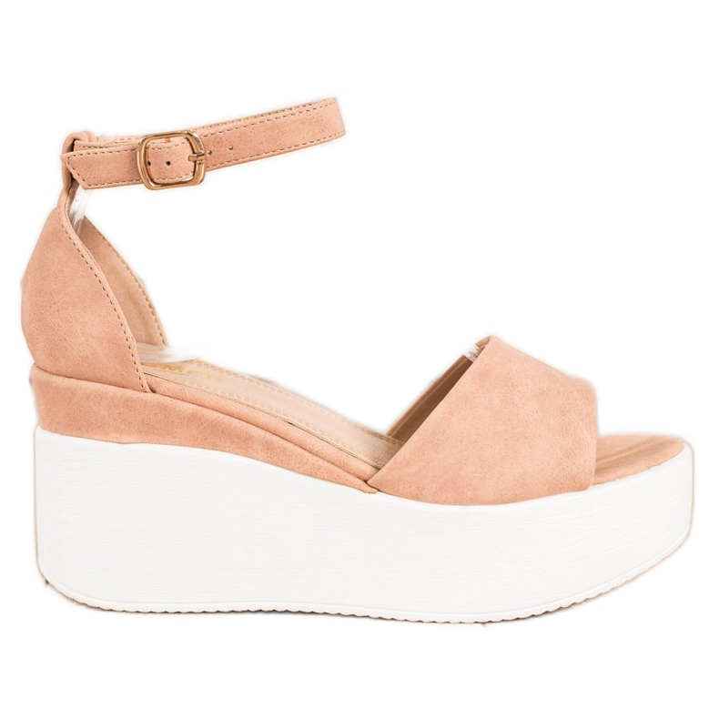 Comer Sandalias ligeras en la plataforma beige