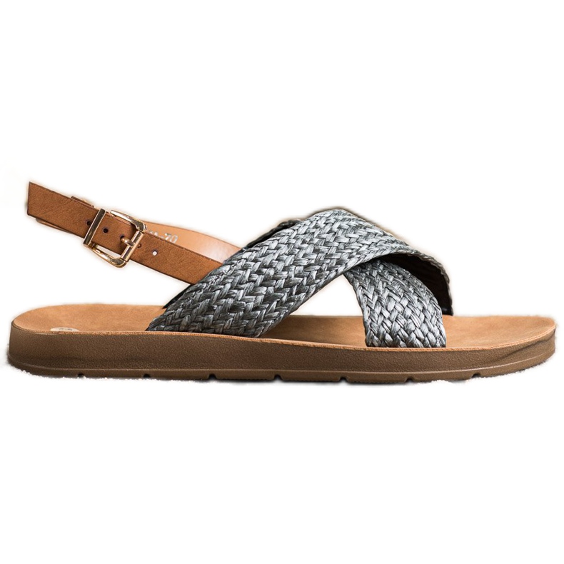 SHELOVET Cómodas sandalias trenzadas negro