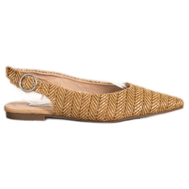 SHELOVET Zapatos de tacón de paja con tacón abierto marrón