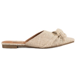 SHELOVET Pantuflas Elegantes En Spitz beige