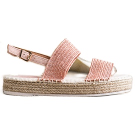 SHELOVET Sandalias trenzadas en la plataforma rosa