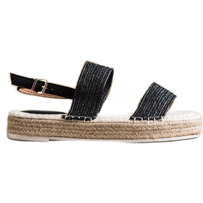 SHELOVET Sandalias trenzadas en la plataforma negro