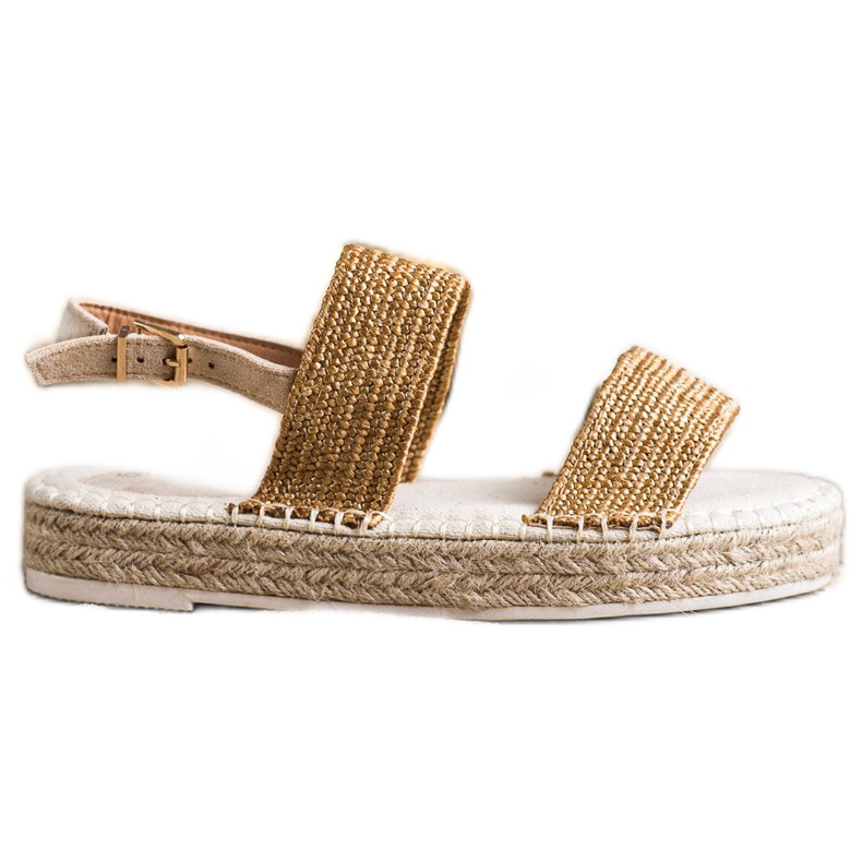 SHELOVET Sandalias trenzadas en la plataforma beige naranja
