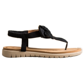 SHELOVET Sandalias Flip Flops Con Lazo negro
