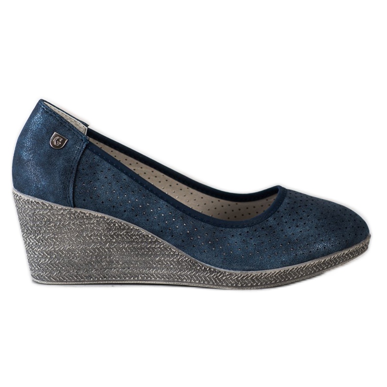 Goodin Bombas de cuña ligeras azul marino azul