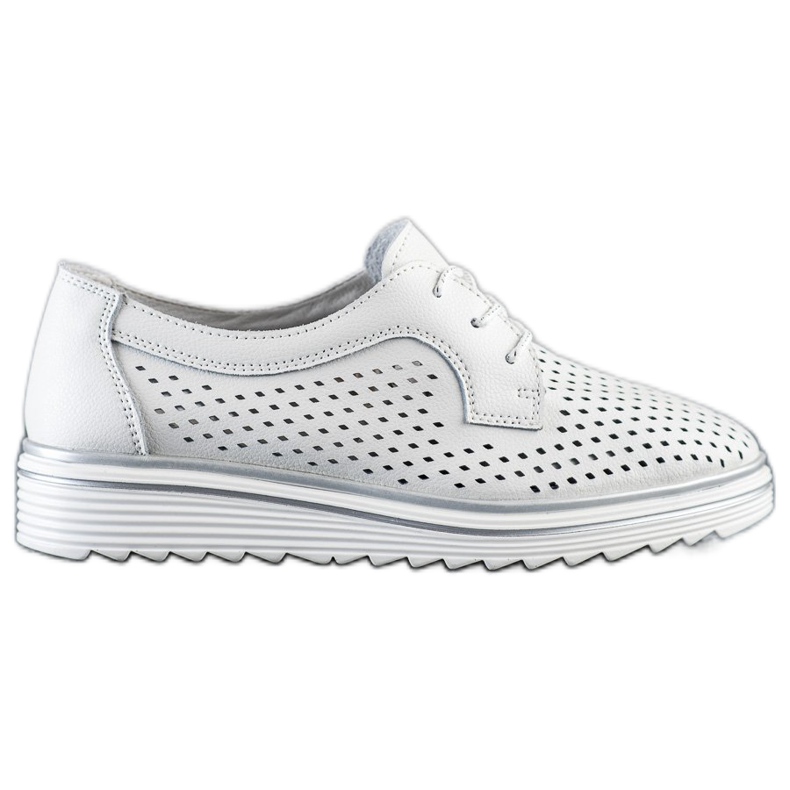 Goodin Zapatos de piel calada blanco
