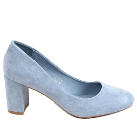 Zapato de salón punta redonda azul LL-239P Azul