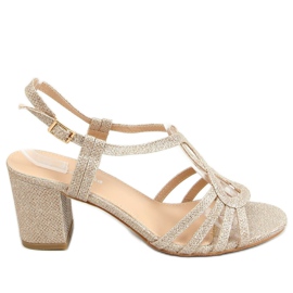 Sandalias de tacón dorado A3083 Gold