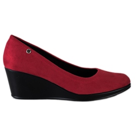Goodin Bombas rojas en una cuña rojo Goodin Bombas rojas en una cuña rojo