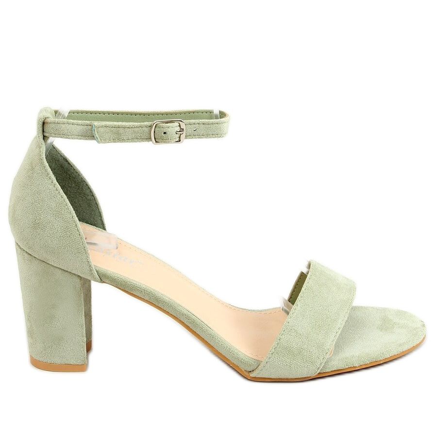 Aguamarina Sandalias En Verde Agua Sandalias Tacón Verde LL-210P