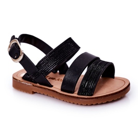 Sandalias negras Natalie Shiny para niños negro