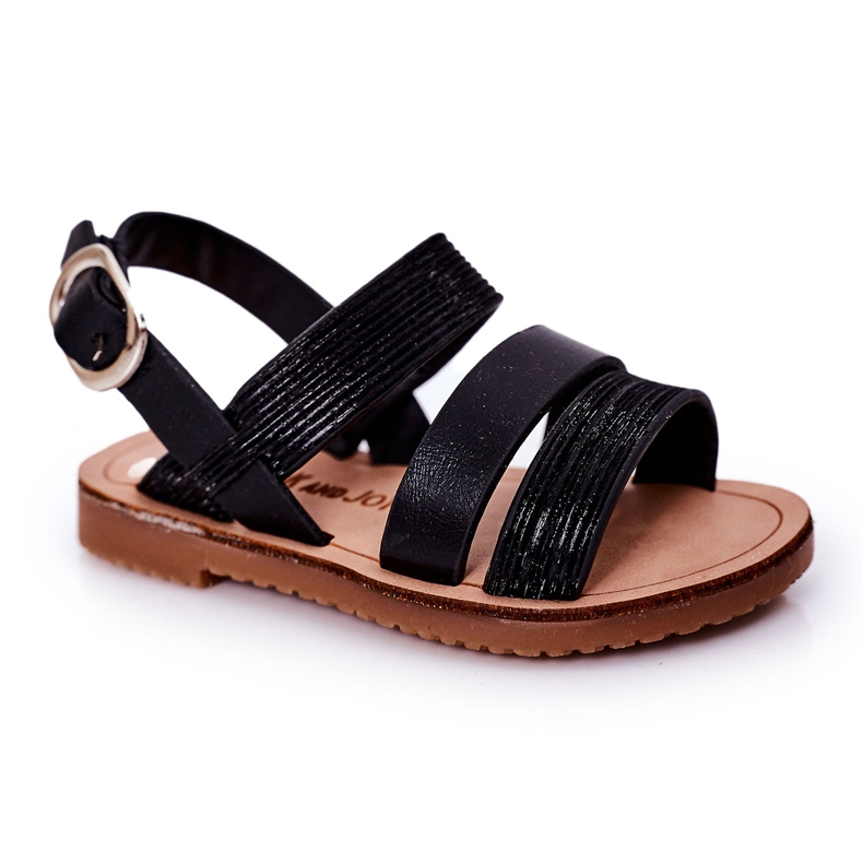 Sandalias negras Natalie Shiny para niños negro