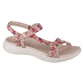 Skechers On The Go 600 Fleur W 140018-NTMT Sandalias beige rojo púrpura rosa