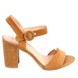 Sandalias de tacón camel SL1008P Camel marrón multicolor