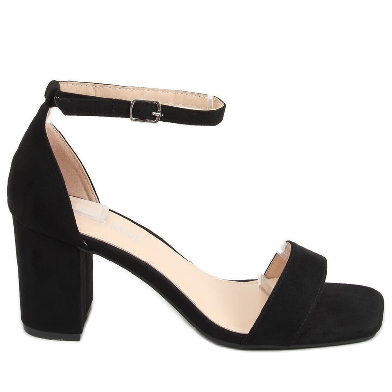 Sandalias negras con tacones anchos QL-169 Negra negro